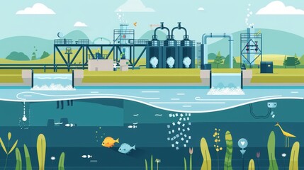 Poster - An infographic on the impact of effective water treatment on public health and environmental protection.