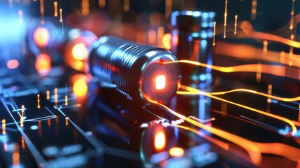 Aufkleber - Artistic representation of an RC (resistor-capacitor) circuit, depicting the charging and discharging behavior of the capacitor over time