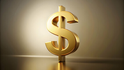 Golden dollar sign symbolizing wealth and success, money, finance, investment, riches, prosperity, luxury, cash, currency