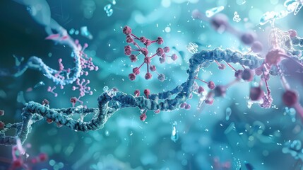 Poster - Blueprint illustrating the process of translation, showing how mRNA, tRNA, and ribosomes work together to synthesize proteins from DNA instructions