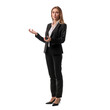 © nsit0108 - Businesswoman standing and gesturing with hands while giving a presentation