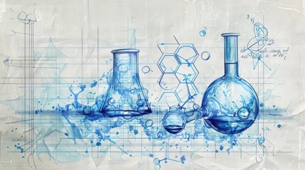  - Blueprint of a precipitation reaction, illustrating how two soluble reactants form an insoluble product that precipitates out of solution,
