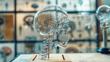 Fototapete - Blueprint of a psychological research methodology, featuring experimental designs, sampling methods