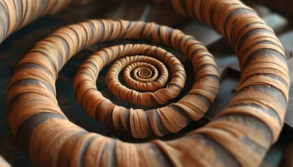 Intricate Tan Spiral Patterns Embracing Organic Flow and Symmetry