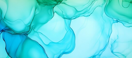 Aquarelle abstract background with blue and green colors and turquoise wash.