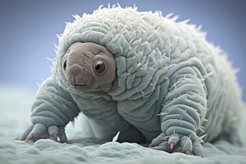 Poster - Close-up of a tardigrade under a microscope, representing microscopic animals in macro photography