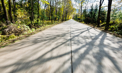 Poster - Empty road in motion blur