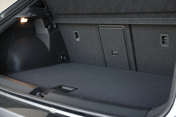 Wall Mural - Grey soft car boot liner mat in trunk of auto