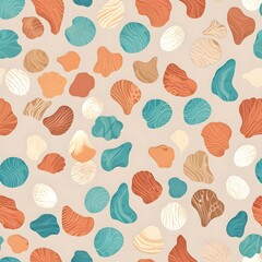 Sticker - Abstract Seamless Pattern with Organic Shapes