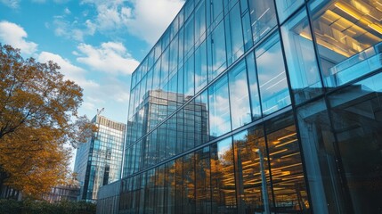 Wall Mural - Modern Glass Building with Reflections