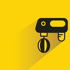 Sticker - electric whisk icon with shadow on yellow background