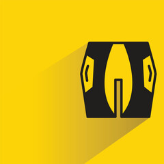 Sticker - short pant icon with shadow on yellow background