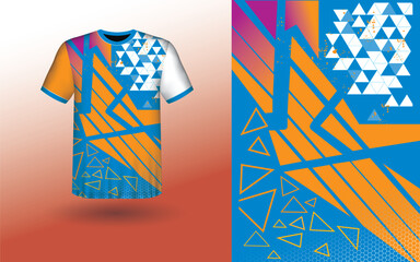 Wall Mural - T-shirt Sport Design Template, T-shirt Mockup Abstract Grunge Sport Jersey Design For Cricket, Football Soccer, Racing, Sports, Running Soccer Jersey. Uniform Front View