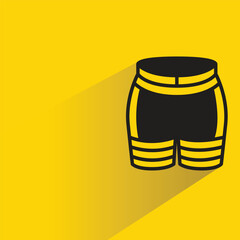 Canvas Print - short pant icon with shadow on yellow background