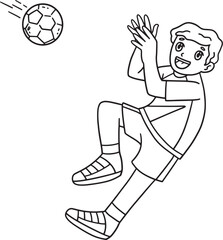 Wall Mural - Handball Player Catching Ball Isolated Coloring 