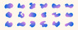 © Darina - Simple gradient amoeba blobs in blue and purple colors. Liquid organic forms, hand drawn design elements for  templates, sticker, poster. Vector