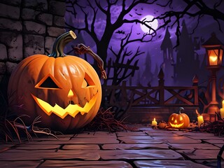 Poster - Spooky Halloween Jack-o'-Lantern