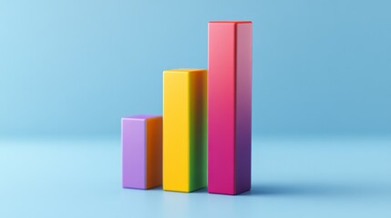 Leinwandbilder - A 3D bar graph with multi-colored bars representing different categories, with clear labels and a modern design, set against a simple, clean background.