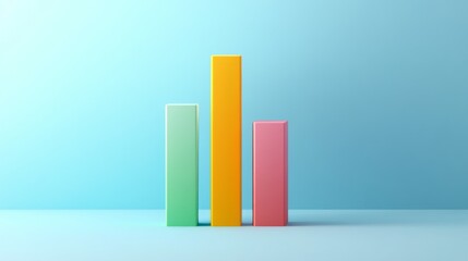 Leinwandbilder - A 3D bar graph with multi-colored bars representing different categories, with clear labels and a modern design, set against a simple, clean background.