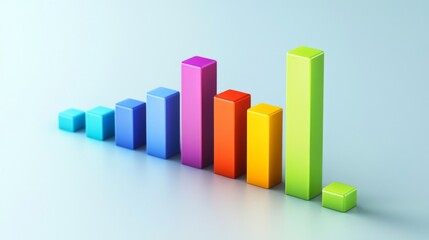 Leinwandbilder - A 3D bar graph with multi-colored bars representing different categories, with clear labels and a modern design, set against a simple, clean background.