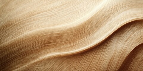 Smooth wood texture with gentle waves, featuring a natural grain pattern in warm, golden hues, creating a serene and elegant abstract background