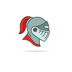 Poster - knight helmet icon on white background