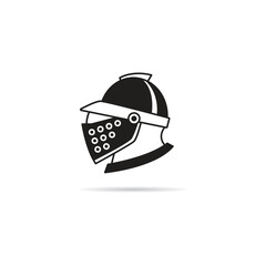 Poster - knight and soldier helmet icon on white background