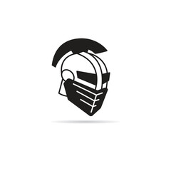 Wall Mural - knight helmet icon on white background