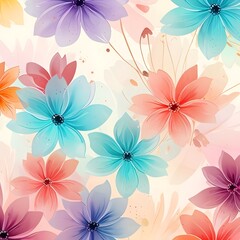 Canvas Print - Colorful Floral Pattern