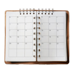Poster - Open notebook is showing blank calendar pages for putting text and taking notes