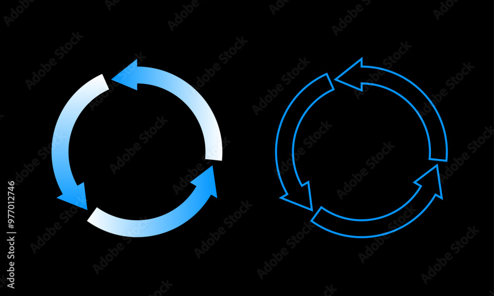 Cw Direction Sign arrows circle counter clock wise (ccw) direction. three or 3 elements ...