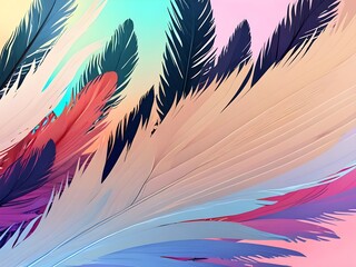 Canvas Print - Colorful Feathers Abstract Background