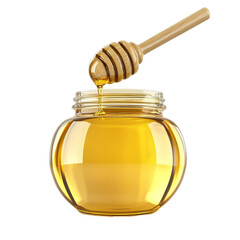Wall Mural - honey drips from a dipper above a jar transparent