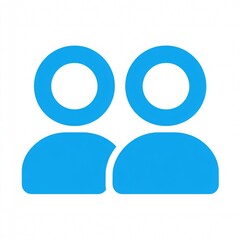 Wall Mural - a blue icon that represents two people on a white background