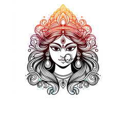 Maa Durga Navratri festival durga puja template design background