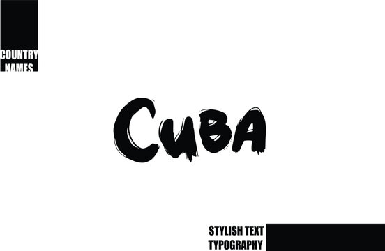 Cuba Bold Text Typography Text Country Name