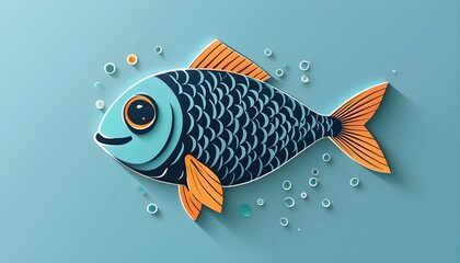 minimalist fish logo design