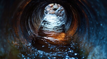 Poster - Water Flowing Through a Metal Pipe