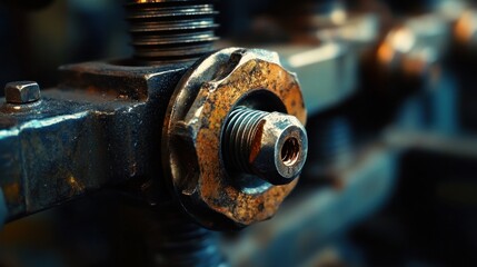 Close-up of a Rusted Industrial Machine