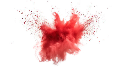 Wall Mural - Dynamic Red Powder Explosion on Transparent Background