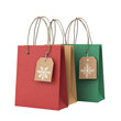 © Bismillah - Colorful holiday shopping bags with snowflake tags for gifts and celebrations