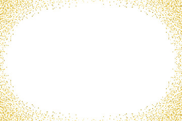 Wall Mural - gold glitter particles rectangle frame isolated on transparent background. luxury gold sparkling spl