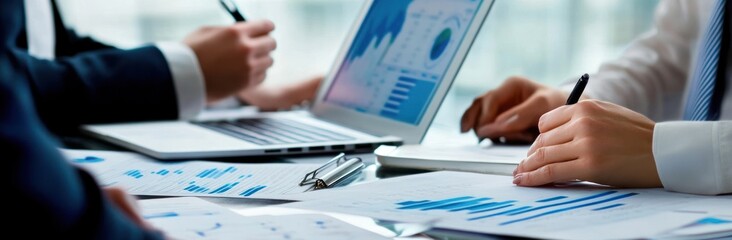 Poster - Business Meeting with Financial Data