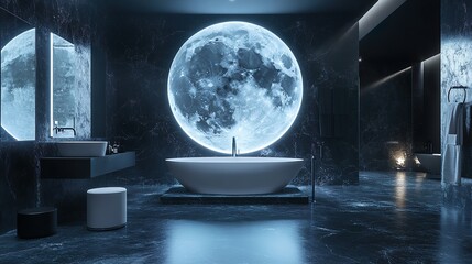 Wall Mural - Elegant luxurious bathroom design featuring bold finishes and stylish decor picture