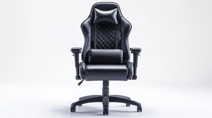 Wall Mural - A black office chair with a backrest and arm rests, AI