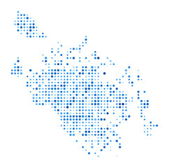 Wall Mural - Cat Ba Island Dot Map. Island Digital Style Shape. Cat Ba Island vector image. Island shape blue circular dots. Awesome vector illustration.