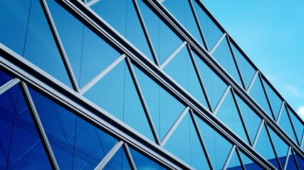 Poster - 3d rendering of modern architecture, Skyscraper corporate office building with glass window