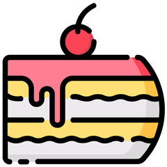 Wall Mural - cake filled outline vector icon