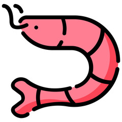 Wall Mural - shrimp filled outline vector icon