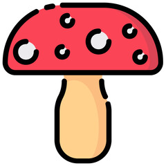 Wall Mural - mushroom filled outline vector icon